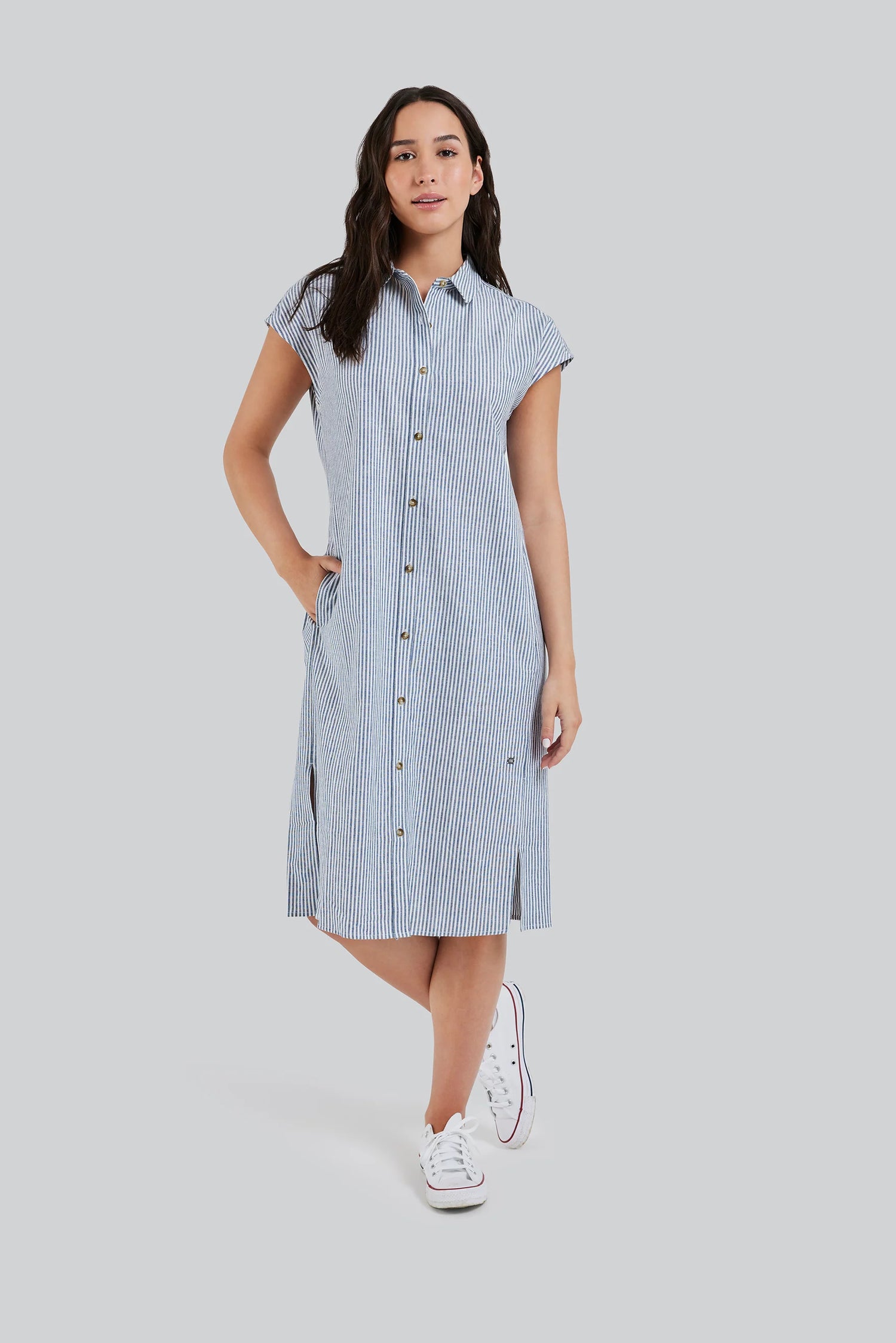 🇨🇦 Fig Kelly Linen Blend Shirt Dress