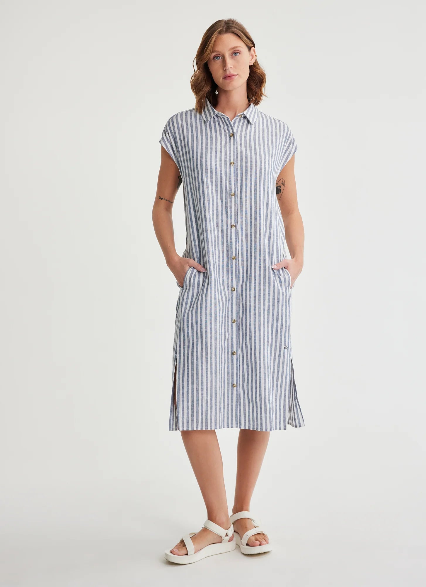 🇨🇦 Fig Kelly Linen Blend Shirt Dress