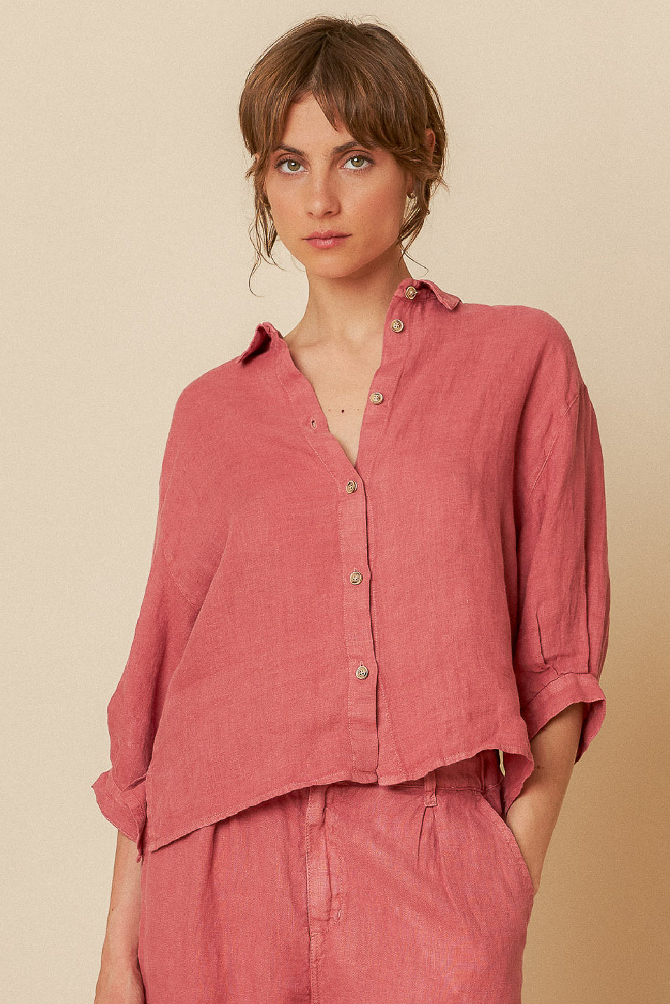 Indi & Cold Half Sleeve Linen Blouse