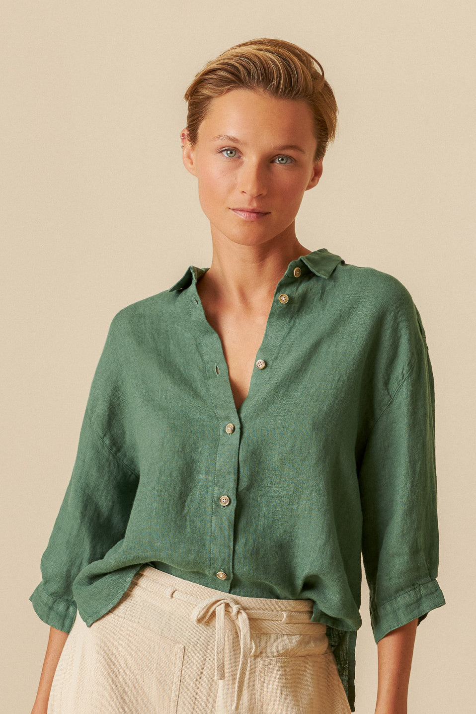 Indi & Cold Half Sleeve Linen Blouse