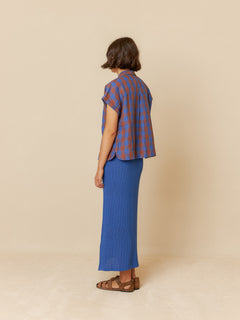 Indi & Cold Checked Linen Blouse