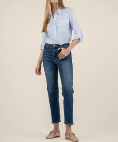 Kut From The Kloth Elizabeth High Rise Straight Leg (Dainty Wash)