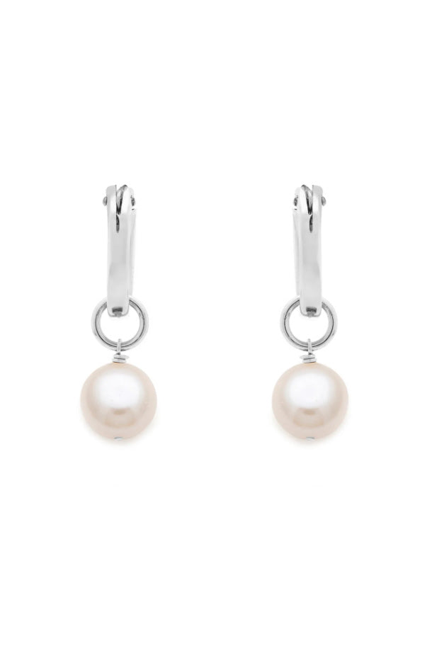 Leah Yard Ava Earrings Pearl & Silver