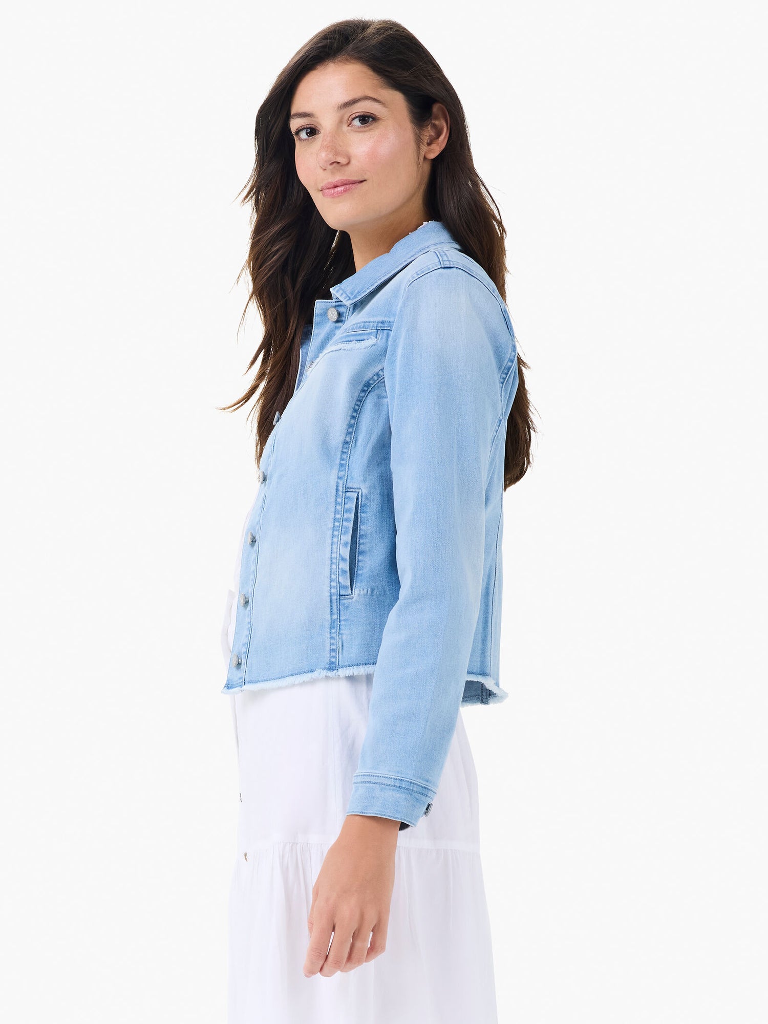 Nic + Zoe Fringe Detail Denim JacketNic + Zoe Fringe Detail Denim Jacket