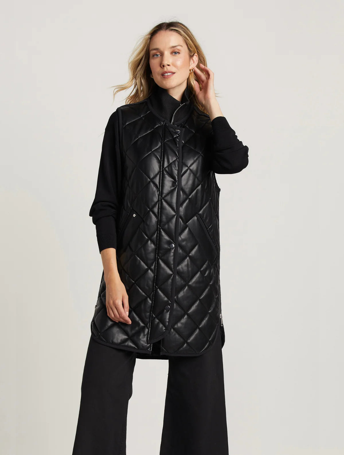 Adroit Atelier Destiny Sleeveless Quilted Vest (Vegan Leather)