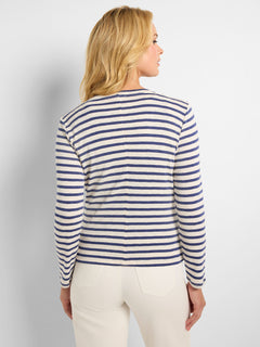 Nic + Zoe Striped Snap Front Cardigan