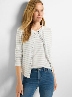 Nic + Zoe Striped Snap Front Cardigan