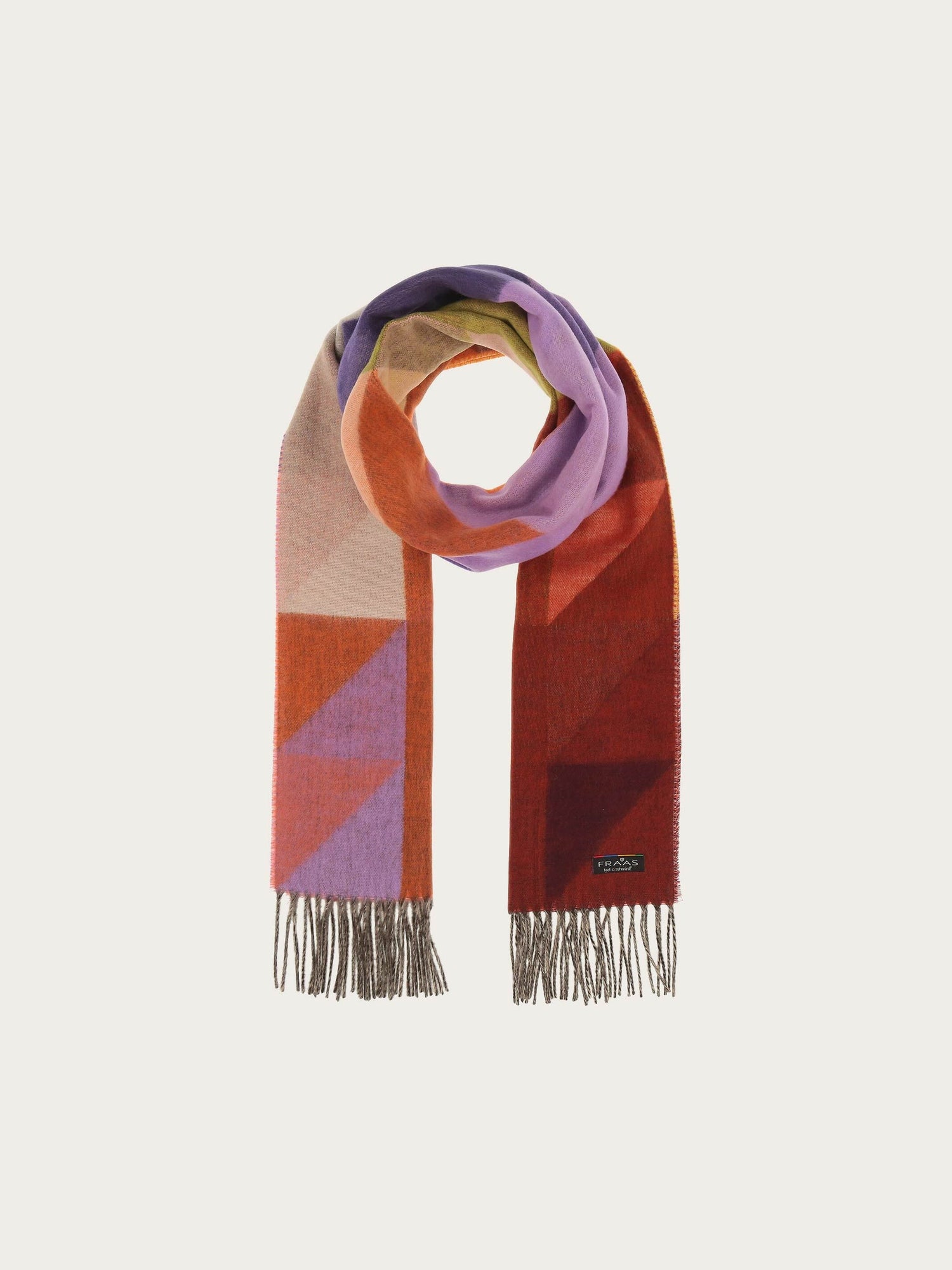 Fraas Geometric Colourblock Cashmink Scarf