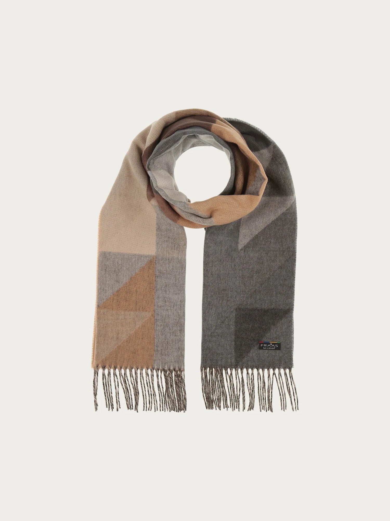 Fraas Geometric Colourblock Cashmink Scarf