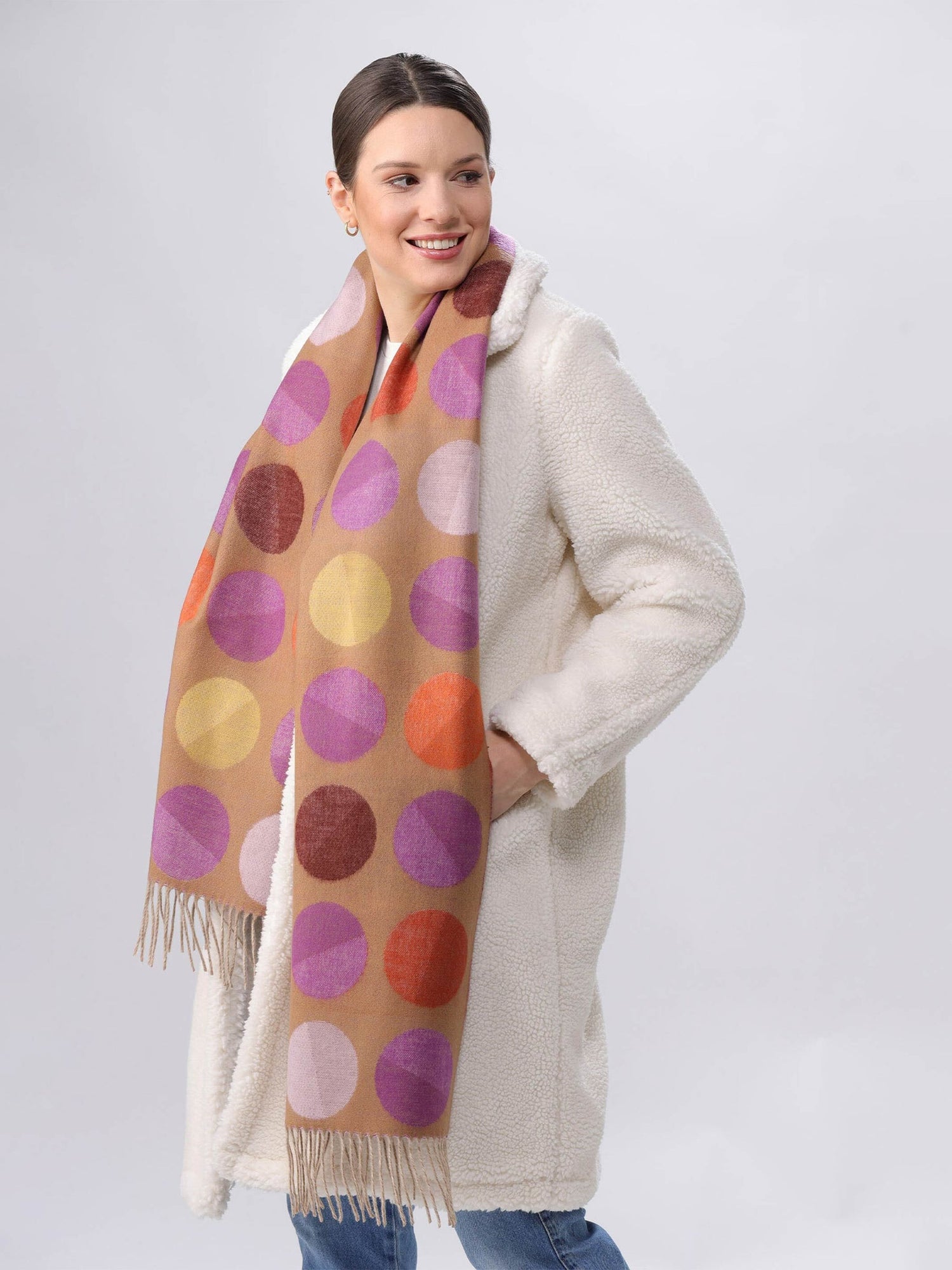 Fraas Divided Dots Woven Cashmink Scarf