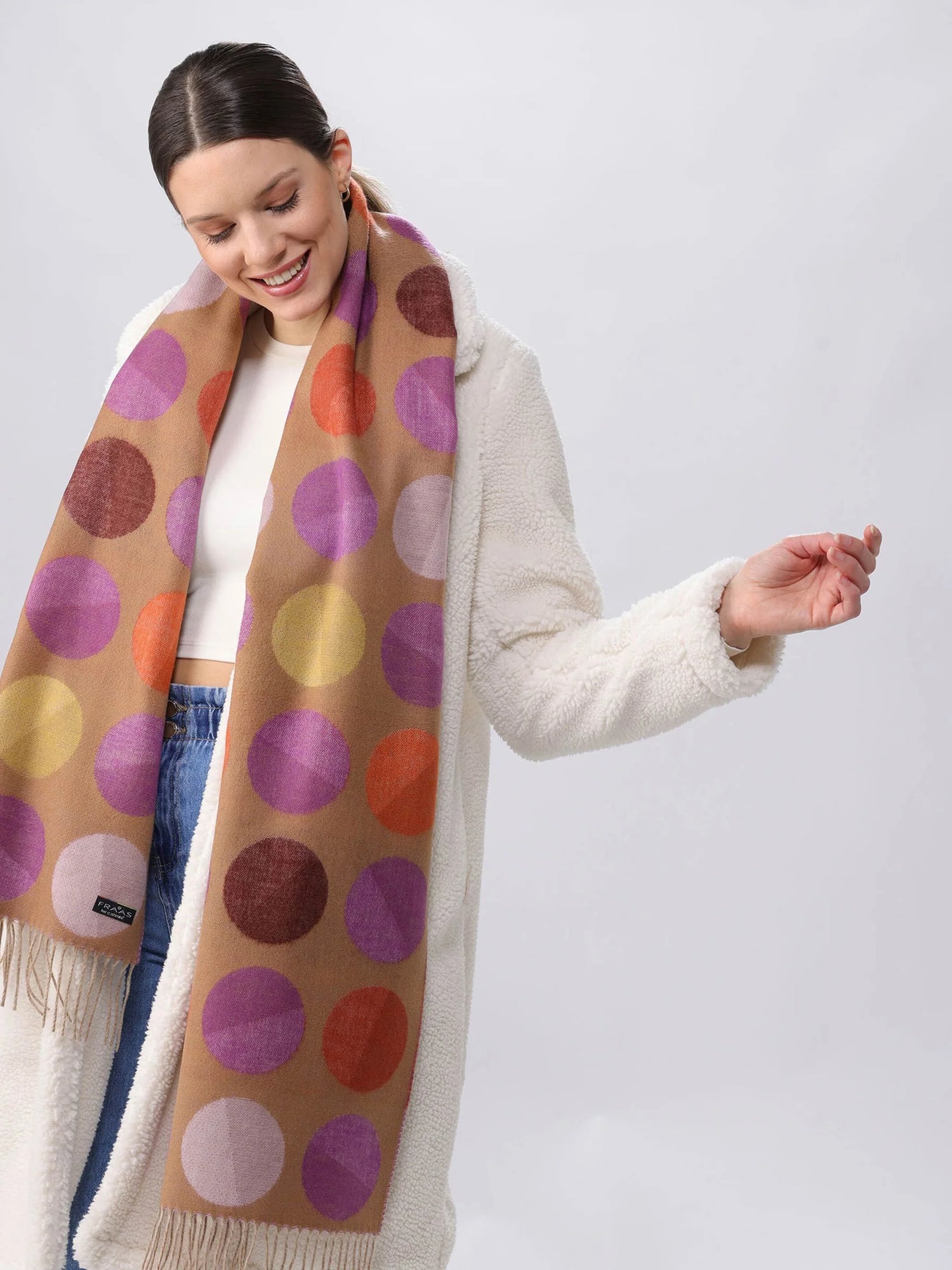 Fraas Divided Dots Woven Cashmink Scarf