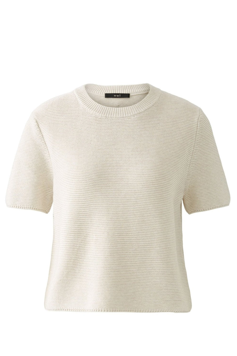 Oui Short Sleeve Textured Knit Sweater