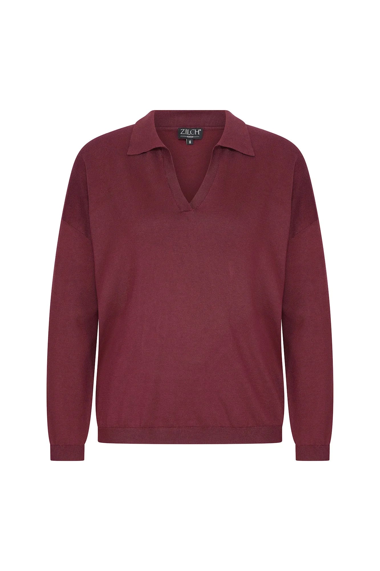 Zilch Bamboo Collared V-Neck Sweater