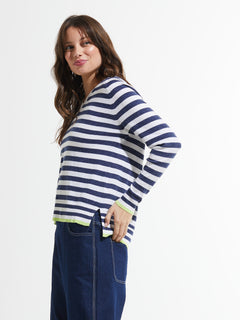 Zaket & Plover Stripe V-Neck Sweater