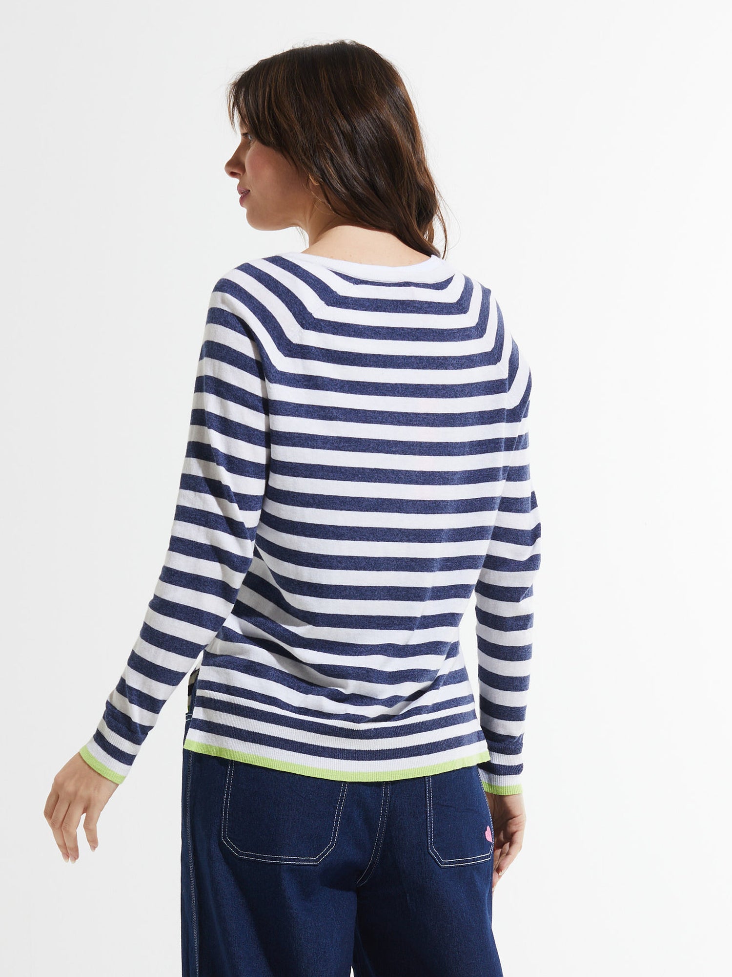 Zaket & Plover Stripe V-Neck Sweater