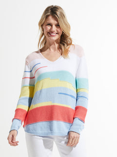 Zaket & Plover Chunky Cotton V-Neck Sweater