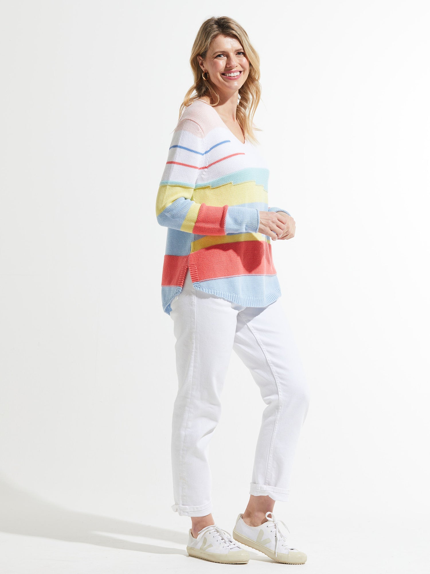 Zaket & Plover Chunky Cotton V-Neck Sweater