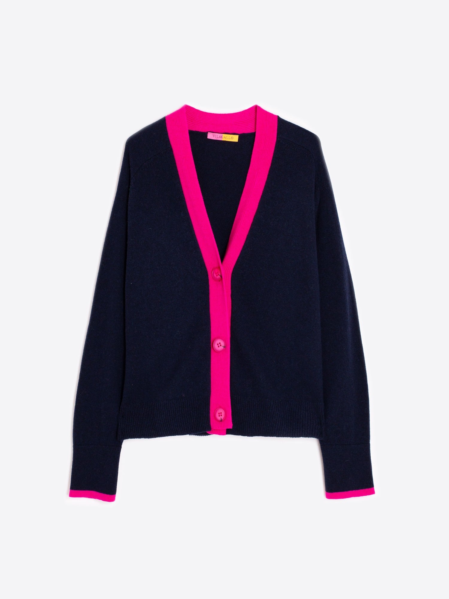 Vilagallo Colour Block Trim Cardigan