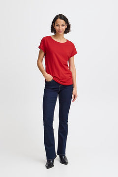 B.Young Pamila Cap Sleeve T-Shirt (Scarlet)