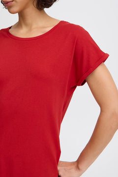 B.Young Pamila Cap Sleeve T-Shirt (Scarlet)