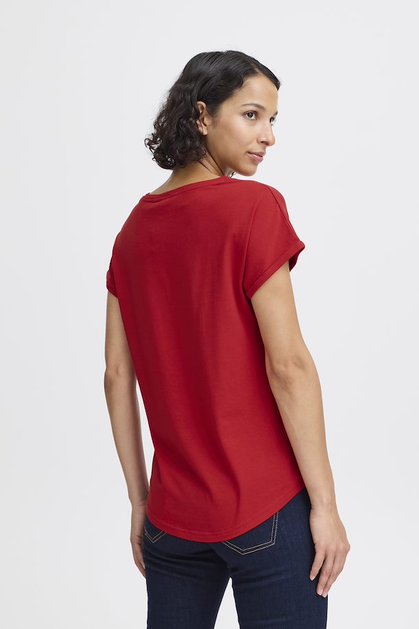 B.Young Pamila Cap Sleeve T-Shirt (Scarlet)