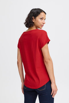 B.Young Pamila Cap Sleeve T-Shirt (Scarlet)