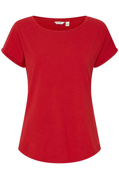 B.Young Pamila Cap Sleeve T-Shirt (Scarlet)