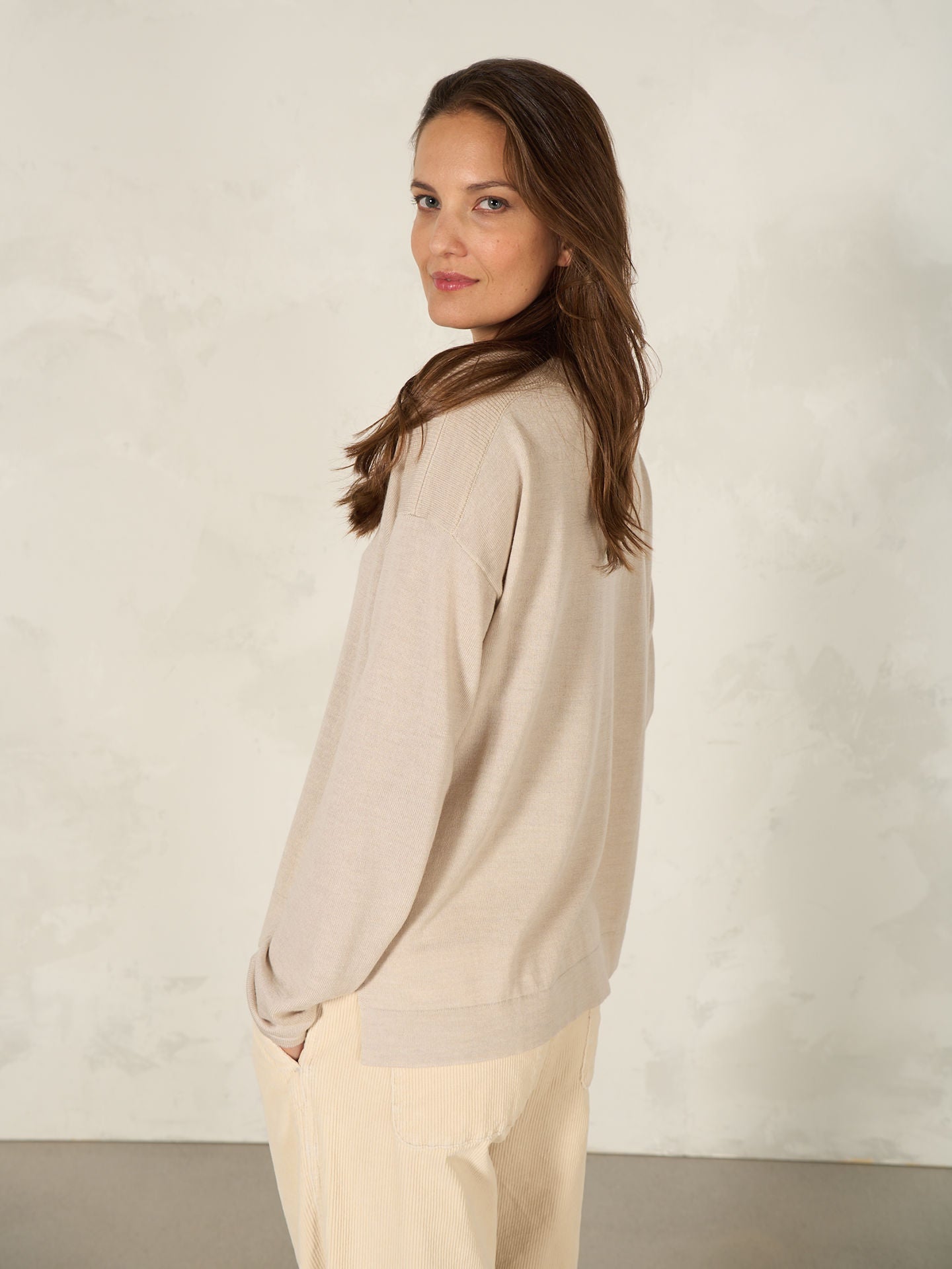 Nile Ribbed Detail Boatneck Merino Sweater