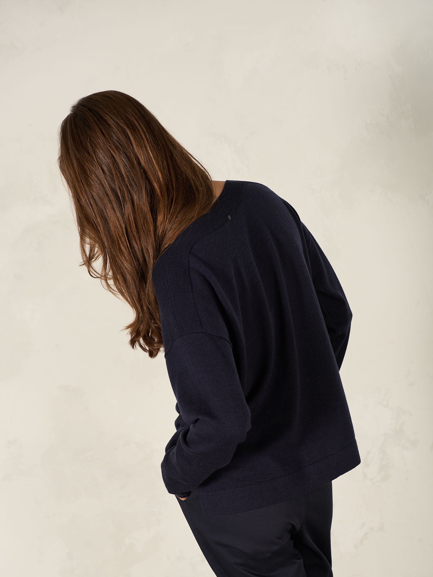 Nile Ribbed Detail Boatneck Merino Sweater