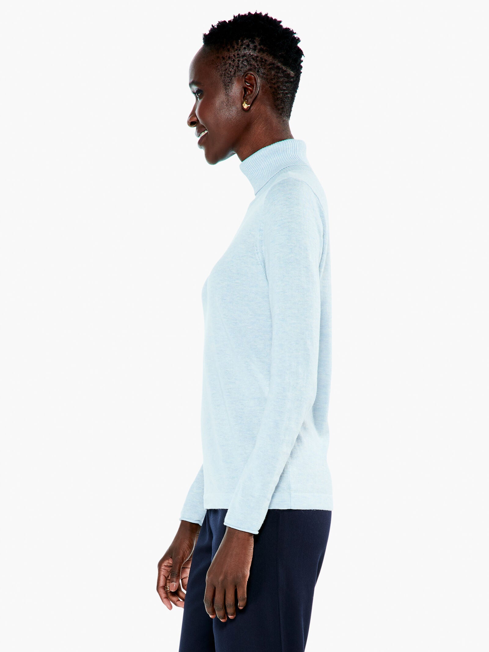 Light blue turtleneck sweater on sale women's